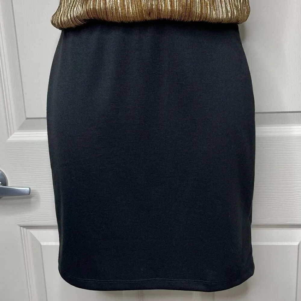 Forever 21 XXI Gold Plisse Blouson Mini Dress - Medium